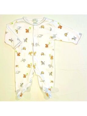 Kissy Kissy Jungle Safari Footie Boys 3-6M Girls Pima Cotton Sleeper Lions Zebra